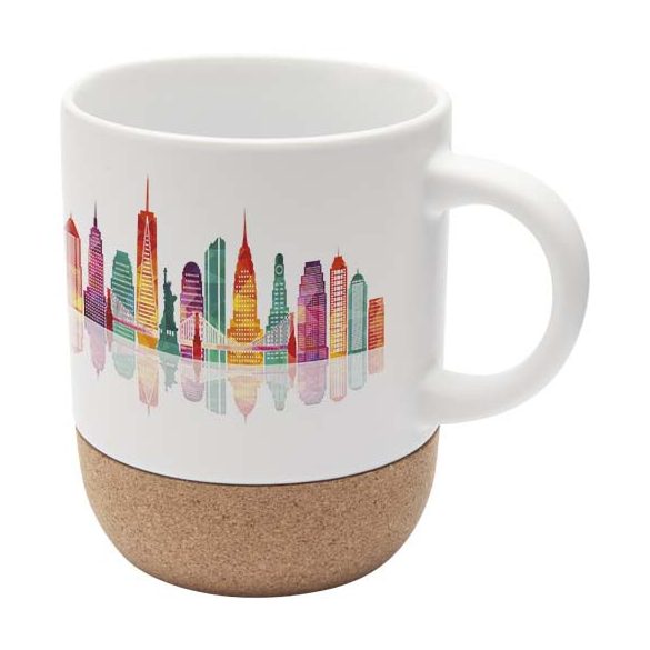 Billie 300 ml ceramic sublimation mug with cork details