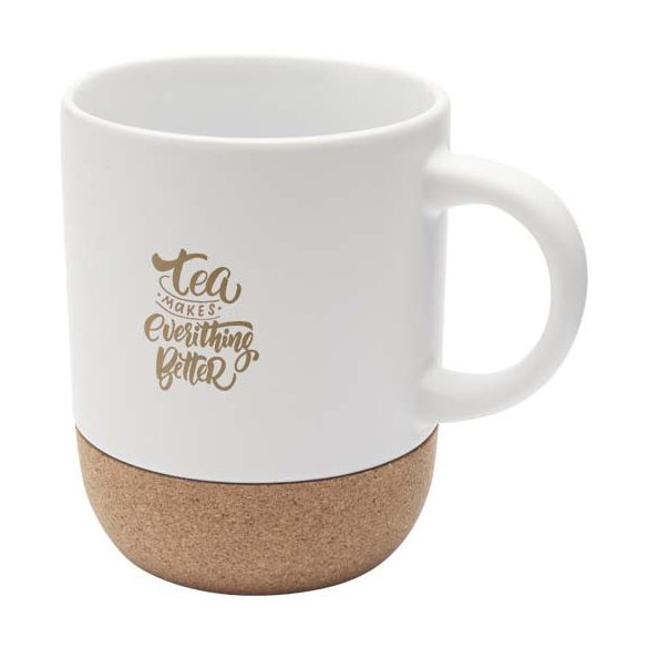 Billie 300 ml ceramic mug with cork details and matt finish