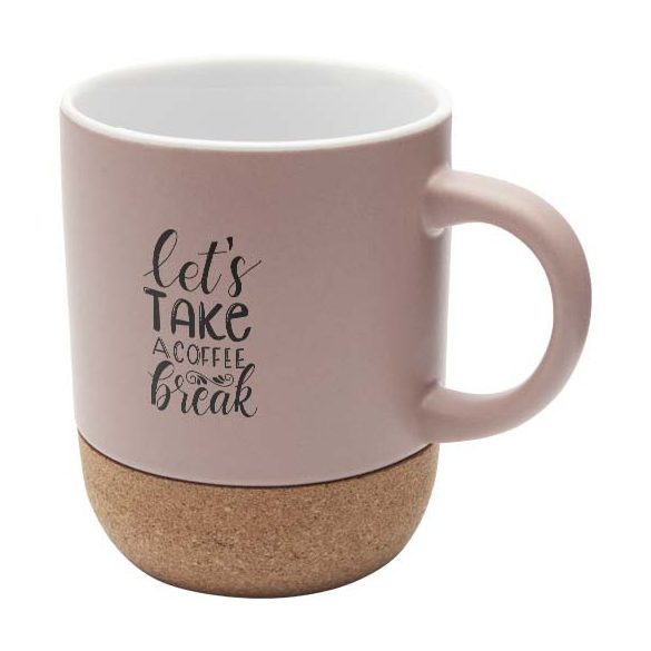 Billie 300 ml ceramic mug with cork details and matt finish