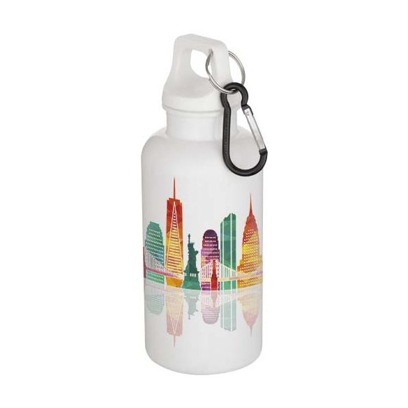 Oregon 400 ml solid colour RCS recycled plastic water bottle with carabiner 
