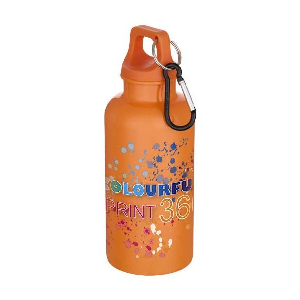 Oregon 400 ml solid colour RCS recycled plastic water bottle with carabiner 