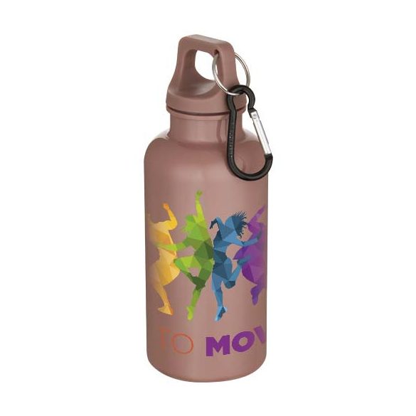 Oregon 400 ml solid colour RCS recycled plastic water bottle with carabiner 