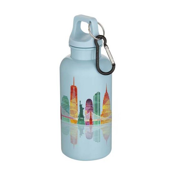 Oregon 400 ml solid colour RCS recycled plastic water bottle with carabiner 