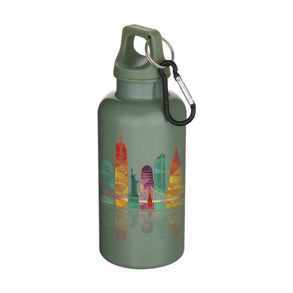 Oregon 400 ml solid colour RCS recycled plastic water bottle with carabiner 