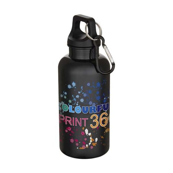 Oregon 400 ml solid colour RCS recycled plastic water bottle with carabiner 