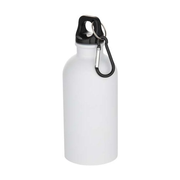 Oregon 400 ml matte RCS recycled single wall stainless steel water bottle with carabiner