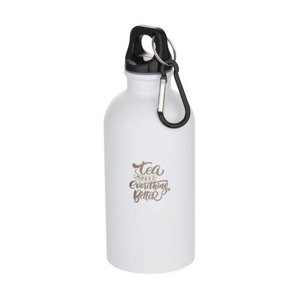 Oregon 400 ml matte RCS recycled single wall stainless steel water bottle with carabiner