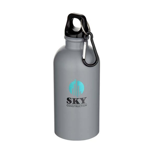 Oregon 400 ml matte RCS recycled single wall stainless steel water bottle with carabiner