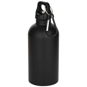 Oregon 400 ml matte RCS recycled single wall stainless steel water bottle with carabiner