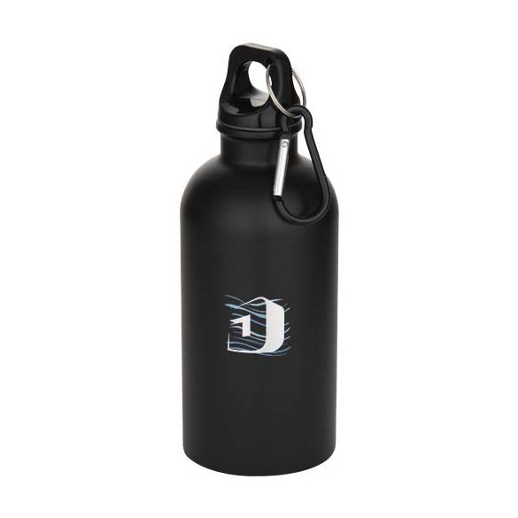 Oregon 400 ml matte RCS recycled single wall stainless steel water bottle with carabiner