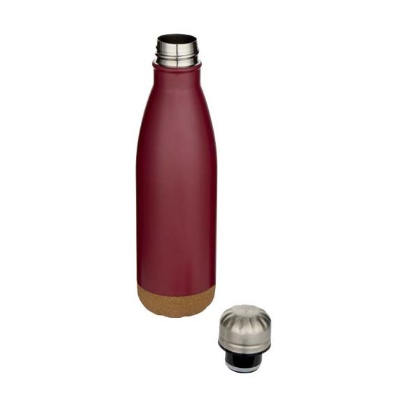 Cove 500 ml double wall vacuum insulated stainless steel water bottle with cork details