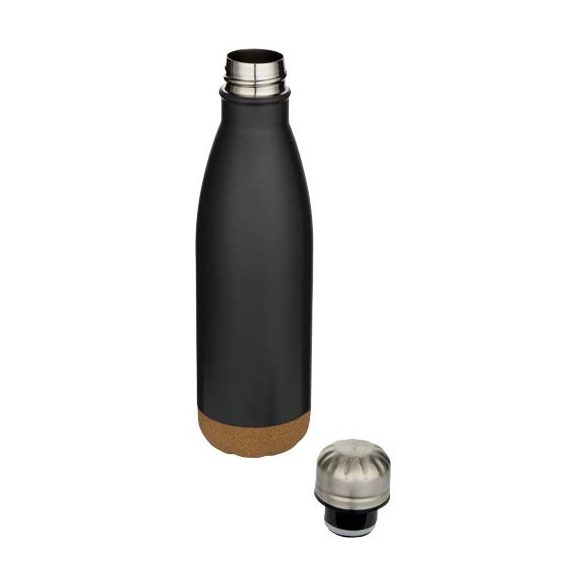 Cove 500 ml double wall vacuum insulated stainless steel water bottle with cork details