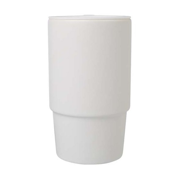 Carter 450 ml ceramic mug with plastic lid