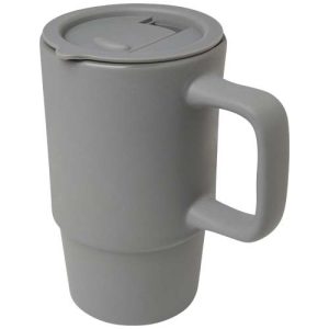 Carter 450 ml ceramic mug with plastic lid