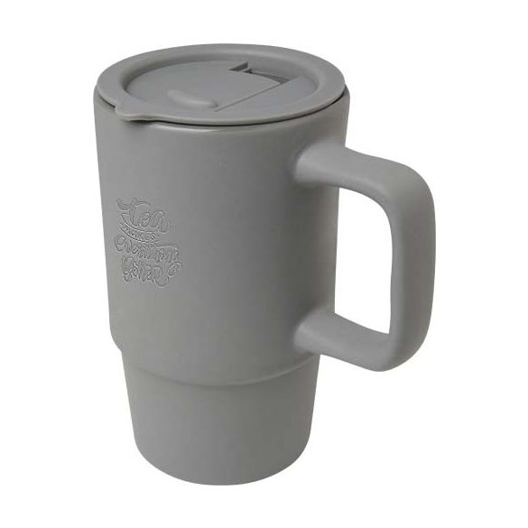 Carter 450 ml ceramic mug with plastic lid