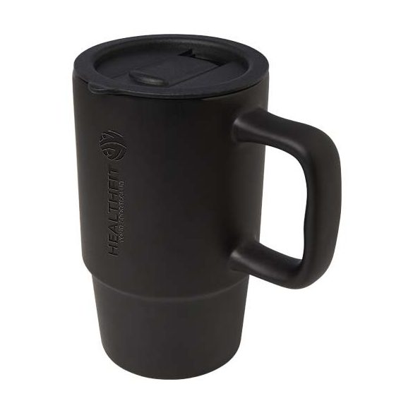 Carter 450 ml ceramic mug with plastic lid