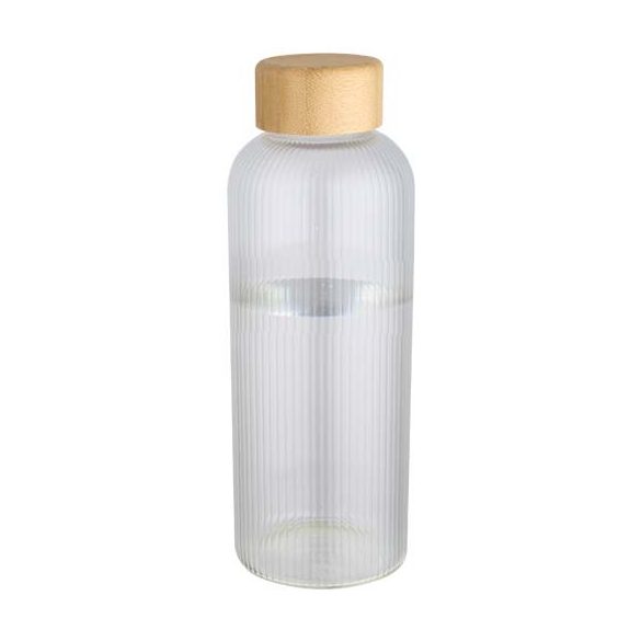 Mirage 650 ml single-walled borosilicate glass bottle with bamboo lid
