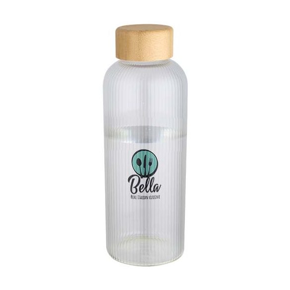 Mirage 650 ml single-walled borosilicate glass bottle with bamboo lid
