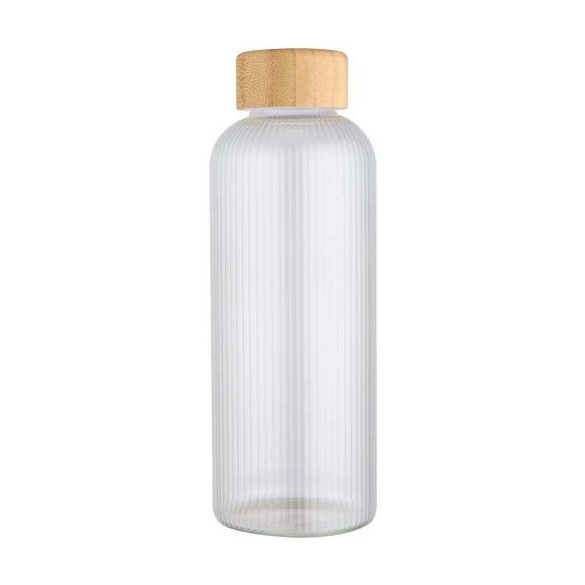 Mirage 650 ml single-walled borosilicate glass bottle with bamboo lid