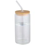   Mirage 500 ml single-walled borosilicate glass jar with bamboo lid