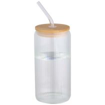   Mirage 500 ml single-walled borosilicate glass jar with bamboo lid