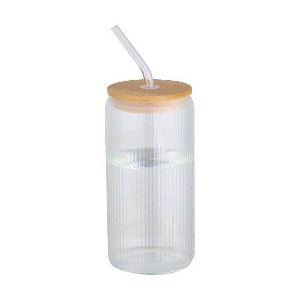 Mirage 500 ml single-walled borosilicate glass jar with bamboo lid