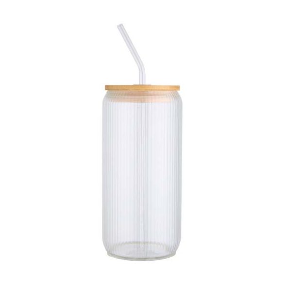Mirage 500 ml single-walled borosilicate glass jar with bamboo lid