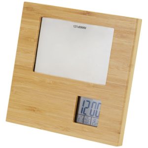 Sasa bamboo photo frame with weather station