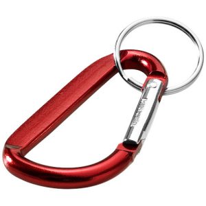 Timor recycled aluminium carabiner keychain