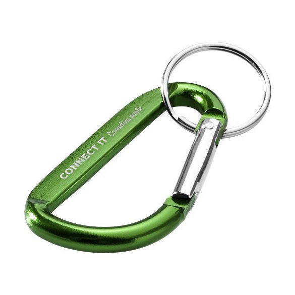 Timor recycled aluminium carabiner keychain