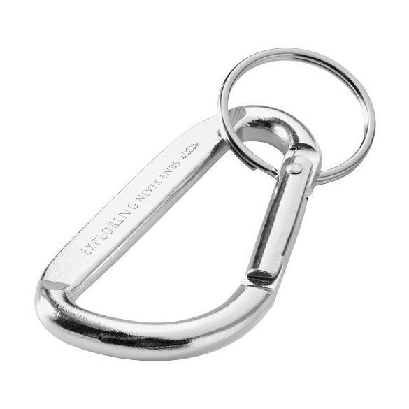 Timor recycled aluminium carabiner keychain