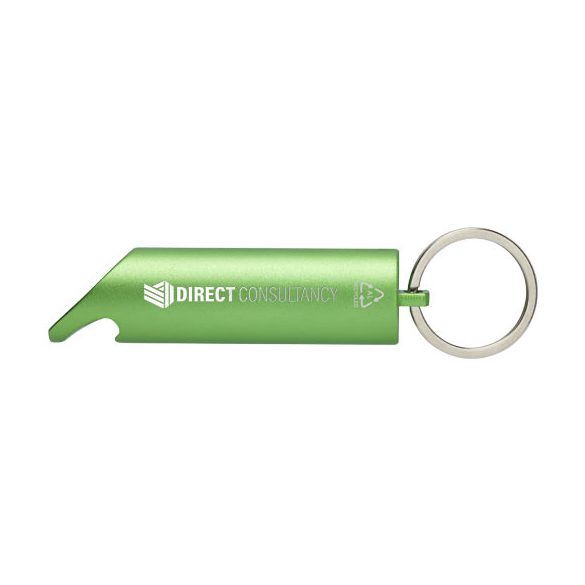 Flare RCS recycled aluminium IPX LED light and bottle opener with keychain