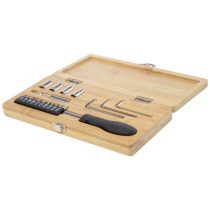 Rivet 19-piece bamboo/recycled plastic tool set