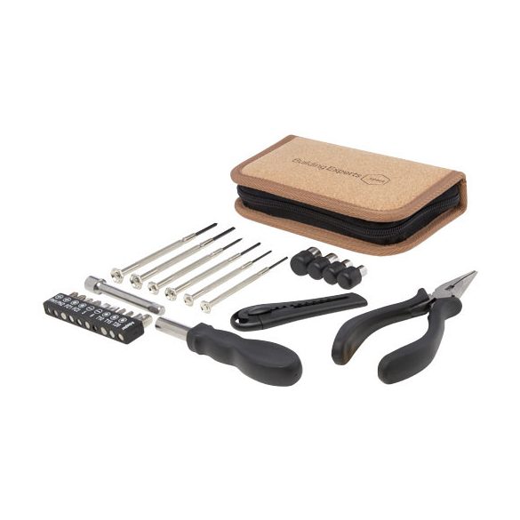 Spike 24-piece RCS recycled plastic tool set with cork pouch