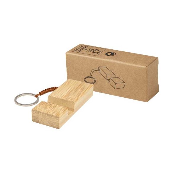 Bosona bamboo phone holder with keychain