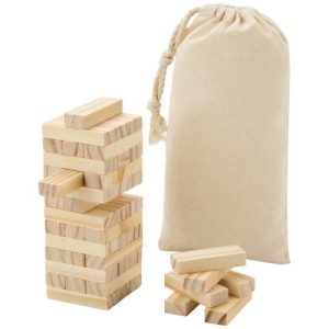 Jumble wooden toppling tower game