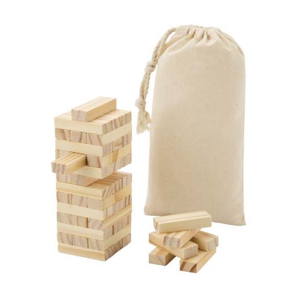 Jumble wooden toppling tower game