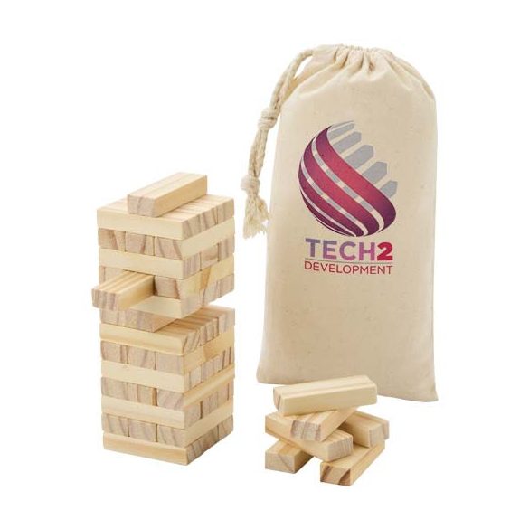 Jumble wooden toppling tower game