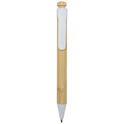 Rattan bamboo and recycled plastic ballpoint pen (black ink)