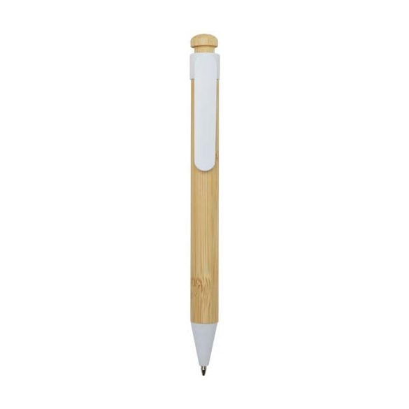 Rattan bamboo and recycled plastic ballpoint pen (black ink)