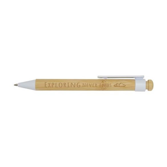 Rattan bamboo and recycled plastic ballpoint pen (black ink)