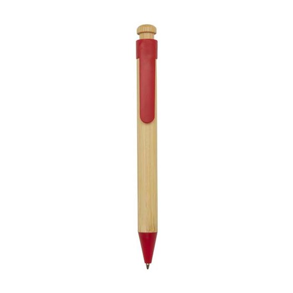 Rattan bamboo and recycled plastic ballpoint pen (black ink)