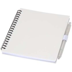   Niove recycled plastic soft cover notebook and ballpoint pen set (blue ink)