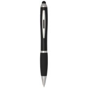   Nash RCS recycled plastic stylus ballpoint pen with coloured barrel and black grip (blue ink)