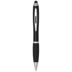   Nash RCS recycled plastic stylus ballpoint pen with coloured barrel and black grip (blue ink)