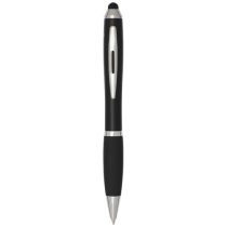   Nash RCS recycled plastic stylus ballpoint pen with coloured barrel and black grip (black ink)