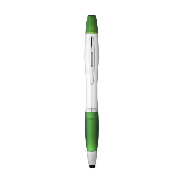 Nash dual stylus ballpoint pen and highlighter