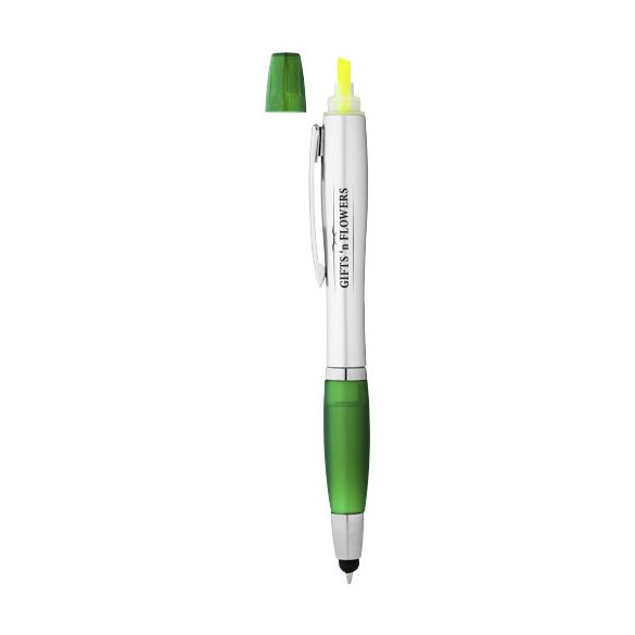 Nash dual stylus ballpoint pen and highlighter