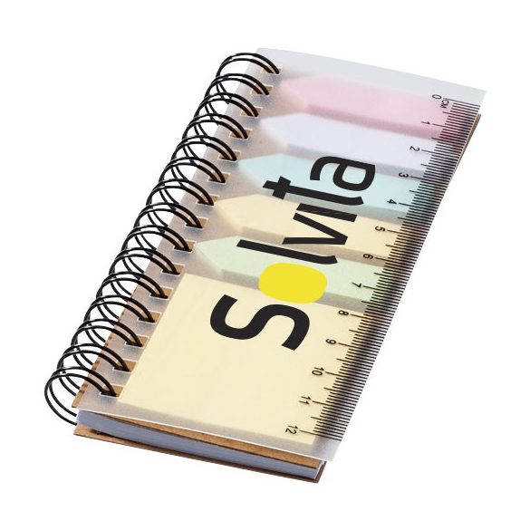 Spinner spiral notebook with coloured sticky notes