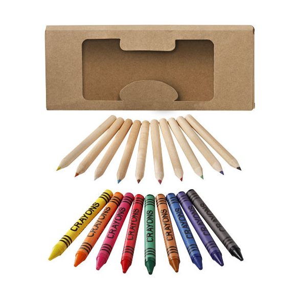 Lucky 19-piece coloured pencil and crayon set